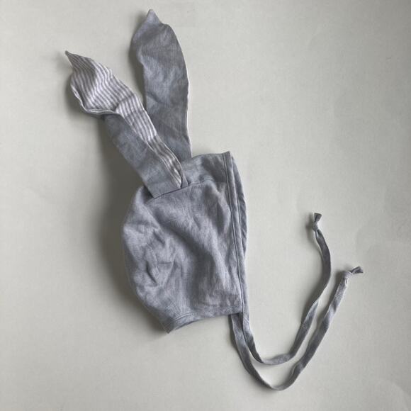 Briar Baby Bunny Bonnet - Pale Grey, Tan Stripes - 18-24M - Picture 2 of 6